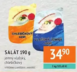 Coop hb Výrobna lahůdek j. hradec jemný vlašský, chlebíčkový salát nabídka