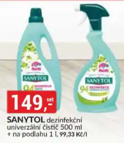 Baumax Sanytol dezinfekční univerzální čistící nabídka