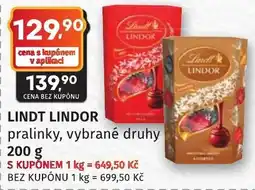 Coop hb Lindt Lindor pralinky, vybrané druhy nabídka