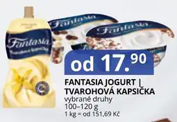 Potraviny CZ Fantasia jogurt tvaroňová kapsička nabídka