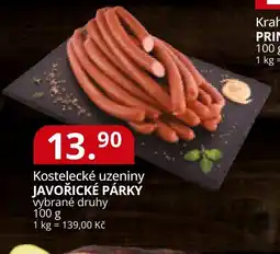 Potraviny CZ Kostelecké uzeniny javořické párky nabídka