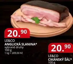 Potraviny CZ Le&co anglická slanina nabídka