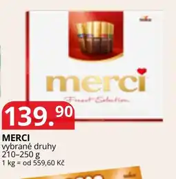 Potraviny CZ Merci vybrané druhy nabídka