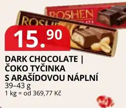 Potraviny CZ Roshen dark chocolate | čoko tyčinka arašídovou náplní nabídka