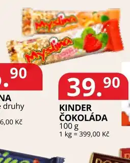 Potraviny CZ Kinder čokoláda nabídka