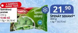 Potraviny CZ Špenát sekaný nabídka