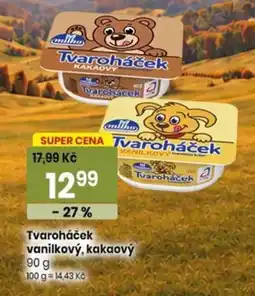 TEMPO Tvaroháček vanilkový, kakaový nabídka