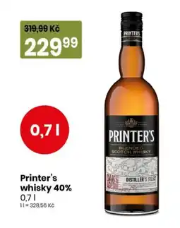 TEMPO Printer's whisky nabídka