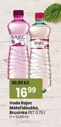 TEMPO Voda Rajec Mateřídouška, Brusinka nabídka