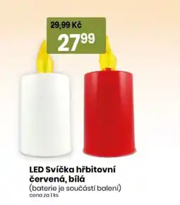 TEMPO LED Svíčka hřbitovní červená, bílá nabídka
