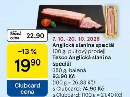 Tesco Anglická slanina speciál nabídka