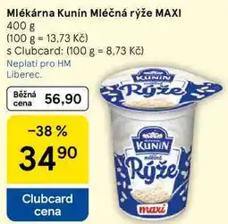 Tesco Mlékárna Kunín Mléčná rýže MAXI nabídka