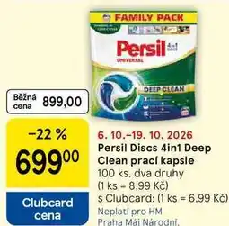 Tesco Persil Discs 4in1 Deep Clean prací kapsle, 100 ks nabídka