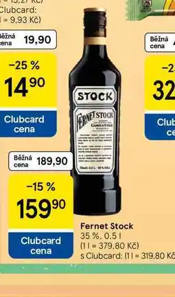Tesco Fernet Stock 35% nabídka