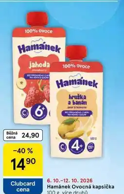 Tesco Hamánek Ovocná kapsička nabídka