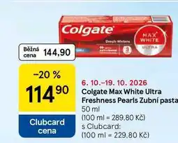Tesco Colgate Max White Ultra Freshness Pearls Zubní pasta nabídka