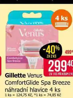 Teta Gillette Venus ComfortGlide Spa Breeze náhradní hlavice 4 ks nabídka
