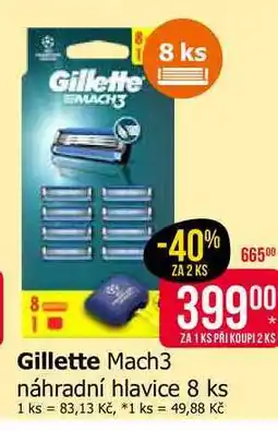 Teta Gillette Mach3 náhradní hlavice 8 ks nabídka