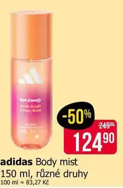 Teta adidas Body mist 150 ml, různé druhy nabídka