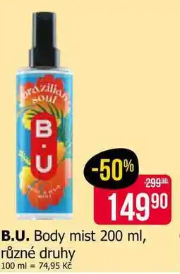 Teta B.U. Body mist 200 ml, různé druhy nabídka
