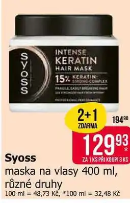 Teta Syoss maska na vlasy 400 ml, různé druhy nabídka