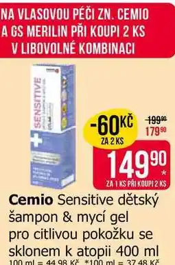 Teta Cemio Sensitive dětský šampon & mycí gel pro citlivou pokožku se sklonem k atopii nabídka