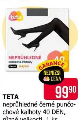 Teta TETA neprůhledné černé punčochové kalhoty 40 DEN, různé velikosti 1 ks nabídka