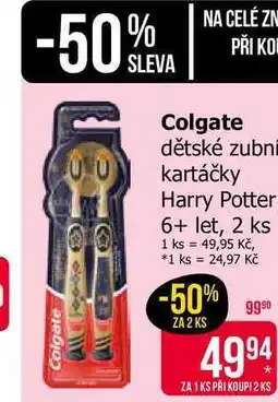 Teta Colgate dětské zubní kartáčky Harry Potter 6+ let, 2 ks nabídka