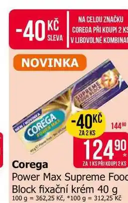 Teta Corega Power Max Supreme Food Block fixační krém nabídka