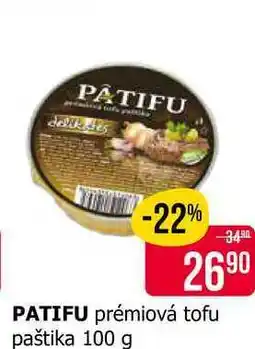 Teta PATIFU prémiová tofu paštika nabídka