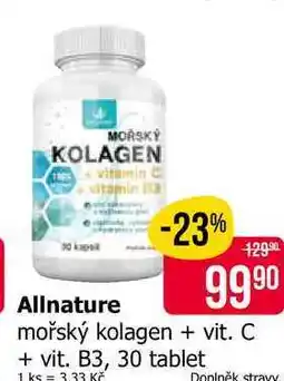 Teta Allnature mořský kolagen + vit. C + vit. B3, 30 tablet nabídka