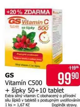 Teta GS Vitamín C500 + šípky 50+10 tablet nabídka