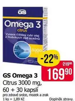 Teta GS Omega 3 citrus 3000 mg, 60 + 30 kapslí nabídka