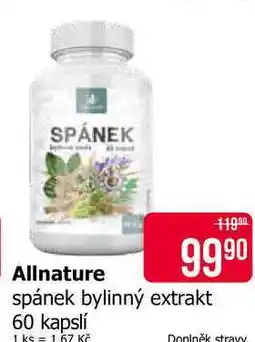 Teta Allnature spánek bylinný extrakt 60 kapslí nabídka
