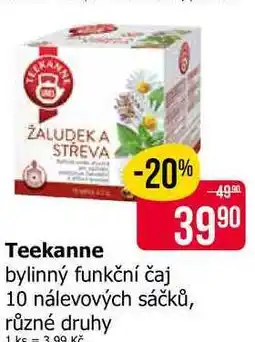 Teta Teekanne bylinný funkční čaj 10 nálevových sáčků, různé druhy nabídka