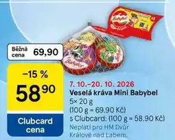 Tesco Veselá kráva Mini Babybel nabídka