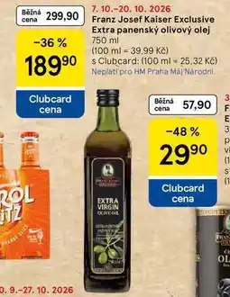 Tesco Franz Josef Kaiser Exclusive Extra panenský olivový olej nabídka