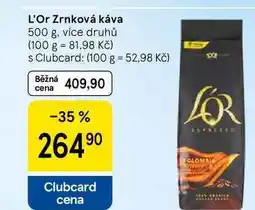 Tesco L'Or Zrnková káva, 500 g, více druhů nabídka