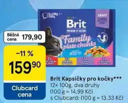 Tesco Brit Kapsičky pro kočky, 12× 100g, dva druhy nabídka