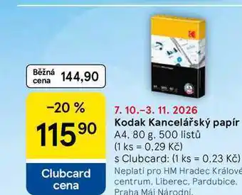 Tesco Kodak Kancelářský papír A4, 80 g. 500 listů nabídka