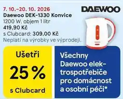 Tesco Daewoo DEK-1330 Konvice 1200 W, objem 1 litr nabídka