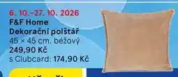 Tesco F&F Home Dekorační polštář 45 x 45 cm. béžový nabídka