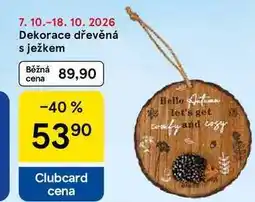 Tesco Dekorace dřevěná s ježkem nabídka
