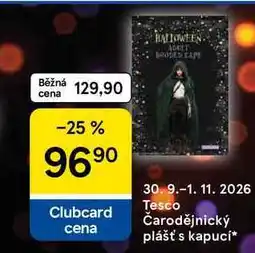 Tesco Tesco Čarodějnický plášť s kapucí nabídka