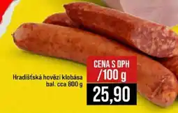 Jip Hradišťská hovězí klobása nabídka
