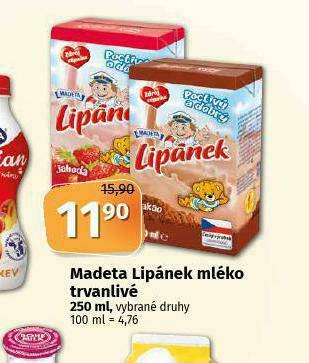 Madeta lipánek mléko trvanlivé