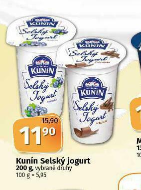 Coop Kunín selský jogurt nabídka
