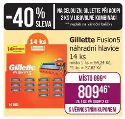 Teta Gillette Fusion5 náhradní hlavice 14 ks nabídka
