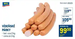 Makro Vídeňské párky* • nabídka