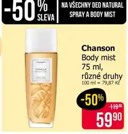 Teta Chanson Body Mist nabídka